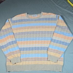 Bullock & Jones San Francisco Mens Size 52 Striped Knit Sweater Made In Italy